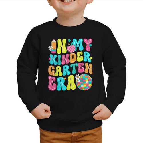 In My Kindergarten Era Groovy Back To School Graphic Toddler Sweatshirt - Savourry