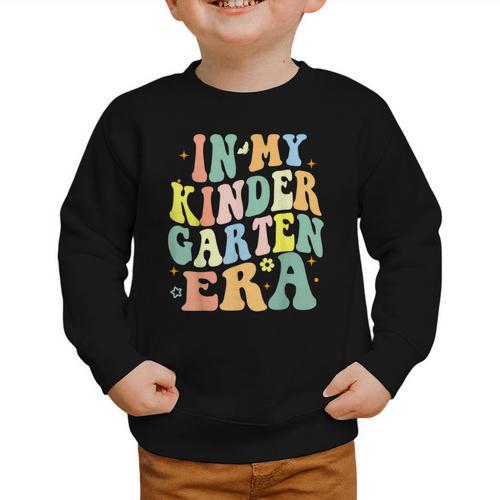 Kindergarten Era Happy Back To School Groovy Kids Boys Girls Graphic Toddler Sweatshirt - Savourry