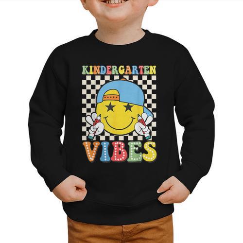 Kindergarten Vibes Kid Back To School Class Kindergarten Boy Graphic Toddler Sweatshirt - Savourry
