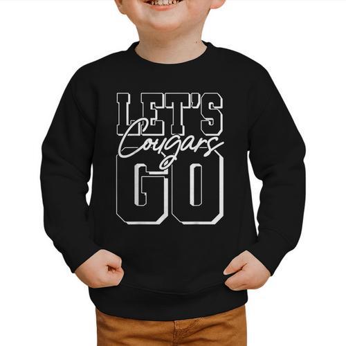 Let's Go Cougars Back To School Spirit Graphic Toddler Sweatshirt - Savourry