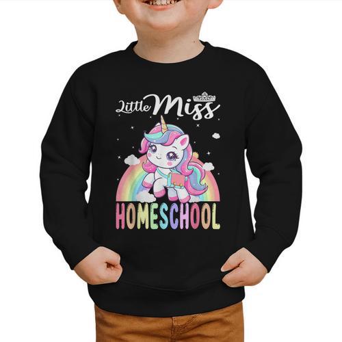 Little Miss Homeschool Back To School Girls Homeschool Graphic Toddler Sweatshirt - Savourry