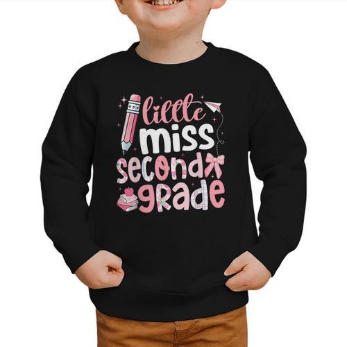 Little Miss Second Grade Back To School 2nd Grader Student Graphic Toddler Sweatshirt - Savourry