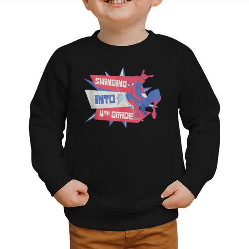 Marvel Spider-Man Swinging Into 4th Grade Back To School Graphic Toddler Sweatshirt - Savourry