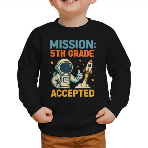 Mission Fifth 5th Grade Accepted Back To School Vintage Graphic Toddler Sweatshirt - Savourry