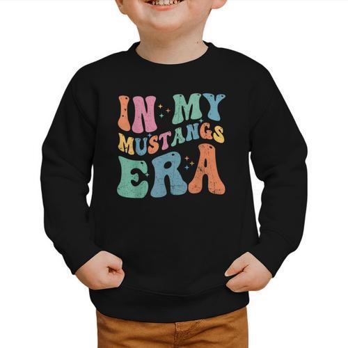 In My Mustangs Era Back To School Spirit Game Retro Groovy Graphic Toddler Sweatshirt - Savourry
