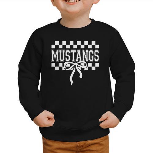 Mustangs High School Spirit Fan Team Mustang Back To School Graphic Toddler Sweatshirt - Savourry