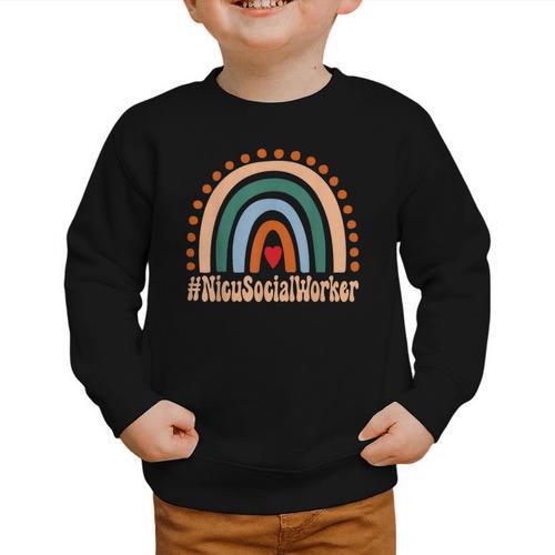 Nicu Social Worker Rainbow Appreciation Day Back To School Graphic Toddler Sweatshirt - Savourry