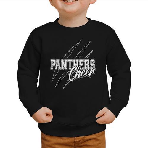 Panthers Cheer Back To School Cheerleading Team Spirit Graphic Toddler Sweatshirt - Savourry