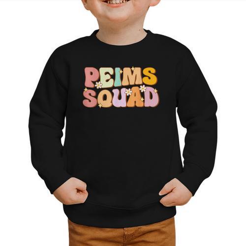 PEIMS Squad Groovy Back To School Women Appreciation Graphic Toddler Sweatshirt - Savourry