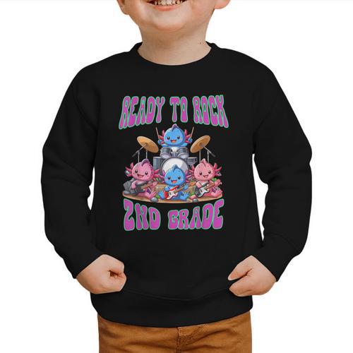 Ready To Rock 2nd Grade Back To School Axolotl 2024 School Graphic Toddler Sweatshirt - Savourry