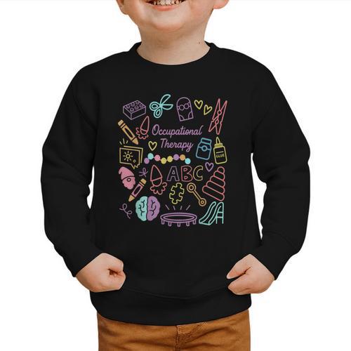 Retro Occupational Therapy Doodle Back To School Costume Graphic Toddler Sweatshirt - Savourry