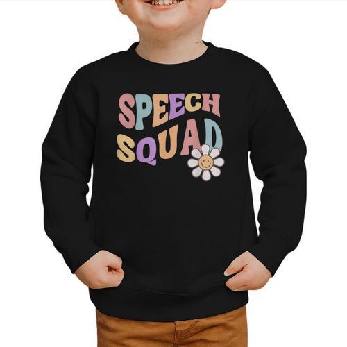 Retro Speech Squad Back To School Speech Therapist SLP Graphic Toddler Sweatshirt - Savourry