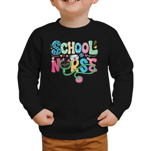 School Nurse Colorful Costume Back To School Nursing Job Graphic Toddler Sweatshirt - Savourry