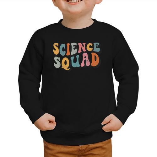 Science Squad Retro Groovy Back To School Matching Teaching Graphic Toddler Sweatshirt - Savourry