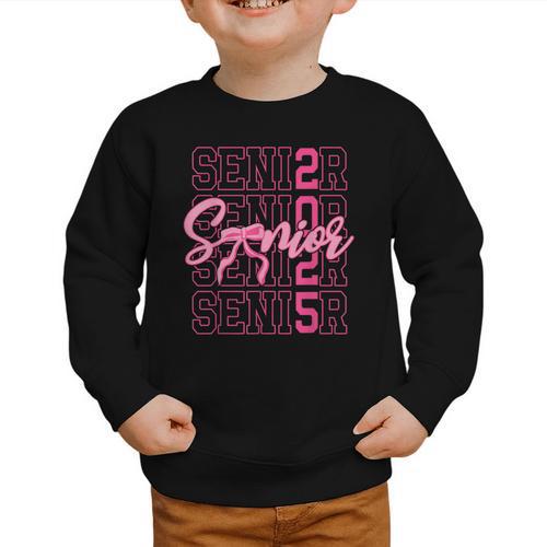 Senior 2025 Coquette Pink Bow Class Of 2025 Back To School Graphic Toddler Sweatshirt - Savourry