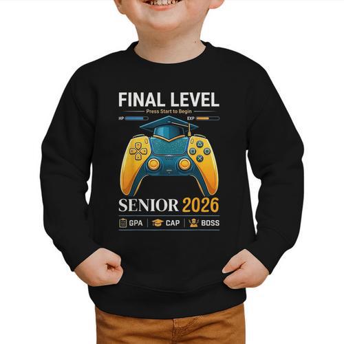 Senior Class Of 2026 Back To School Gamer Boys Senior 2026 Graphic Toddler Sweatshirt - Savourry