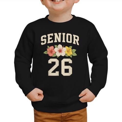 Senior Class Of 2026 Hibiscus Floral Girls Back To School Graphic Toddler Sweatshirt - Savourry