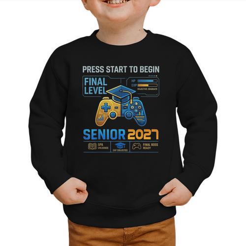 Senior Class Of 2027 Back To School Gamer Boys Senior 2027 Graphic Toddler Sweatshirt - Savourry