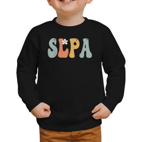 SLPA Groovy Women Appreciation Day Hello Back To School Graphic Toddler Sweatshirt - Savourry