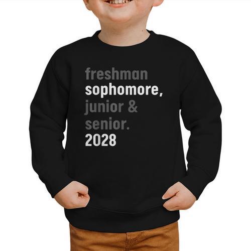 Sophomore Class Of 2028 Shirt Back To School High School Tee Graphic Toddler Sweatshirt - Savourry