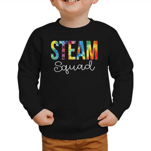 STEAM Squad For Work Tie Dye Back To School Appreciation Day Graphic Toddler Sweatshirt - Savourry