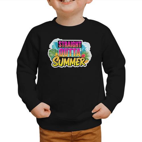 Straight Outta Summer Back To School First Day Fall Autumn Graphic Toddler Sweatshirt - Savourry