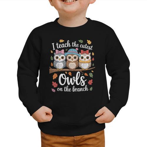 Teaching Owls On The Branch Back To School Graphic Toddler Sweatshirt - Savourry