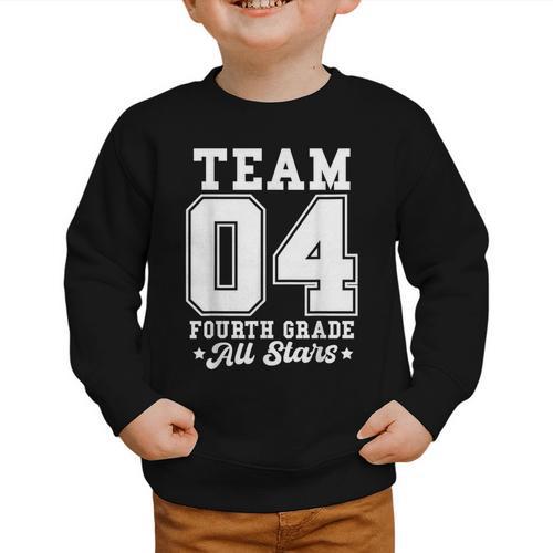 Team 4th Grade All-Stars Back To School Sports Jersey Graphic Toddler Sweatshirt - Savourry