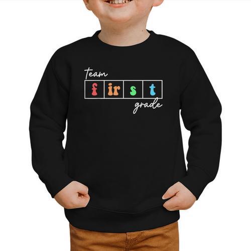 Team First Grade Back To School First Day Of 1st Grade Cute Graphic Toddler Sweatshirt - Savourry