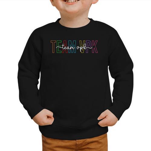 Team VPK Squad First Day Of VPK Back To School VPK Graphic Toddler Sweatshirt - Savourry