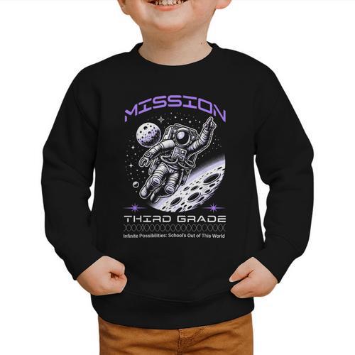 Third Grade Back To School Space Rocket Astronaut Graphic Toddler Sweatshirt - Savourry