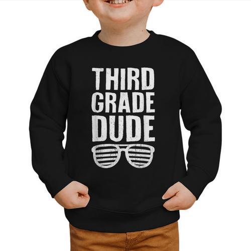 Third Grade Dude First Day Back To School Boys Kids Graphic Toddler Sweatshirt - Savourry