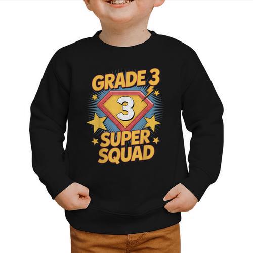 Third Grade Superhero Squad 3rd Year Kids Back To School Graphic Toddler Sweatshirt - Savourry