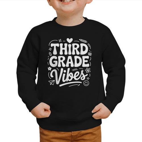 Third Grade Vibes Back To School Fun Graphic Toddler Sweatshirt - Savourry