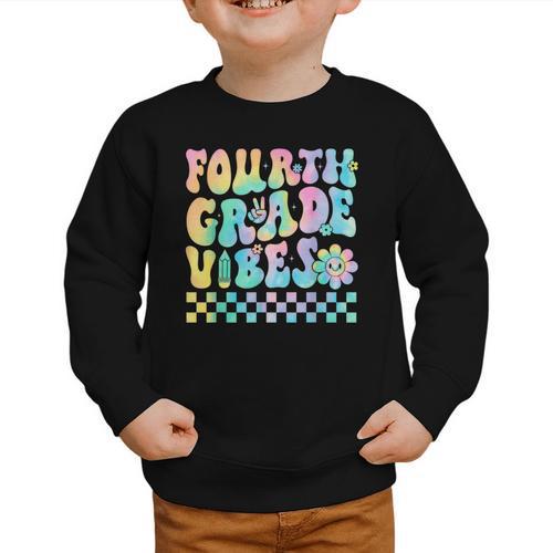 Tie Dye 4th Grade Vibes Fourth Grade Retro Back To School Graphic Toddler Sweatshirt - Savourry