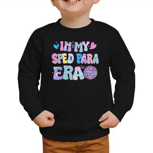 Tie Dye Leopard Back To School In My Sped Para Era Graphic Toddler Sweatshirt - Savourry