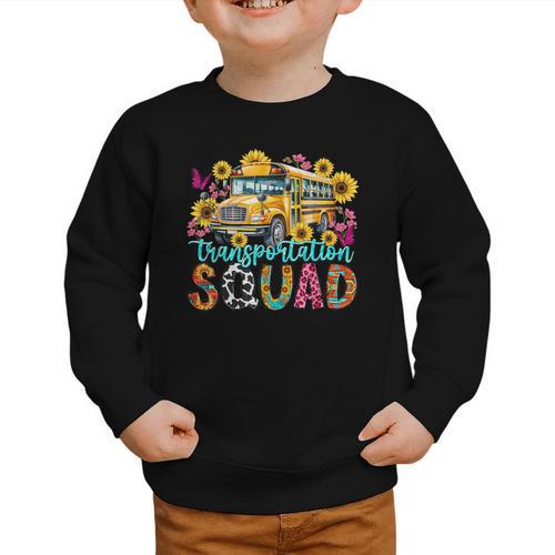Transportation Squad Driving Bus Driver Back To School Women Graphic Toddler Sweatshirt - Savourry