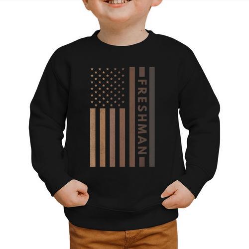 USA Flag Freshman 9th Ninth Grade Back To School Juneteenth Graphic Toddler Sweatshirt - Savourry