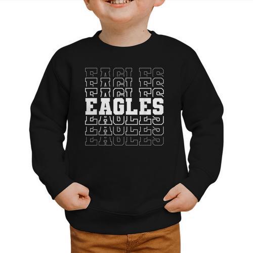 Vintage Eagles High School Go Eagles Pride Back To School Graphic Toddler Sweatshirt - Savourry