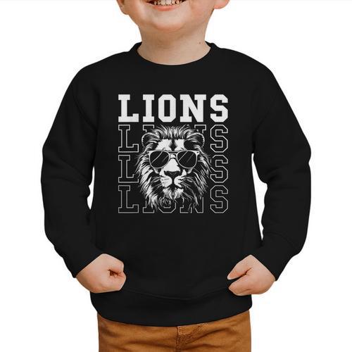 Vintage Lions School Spirit Fan Team Back To School Graphic Toddler Sweatshirt - Savourry