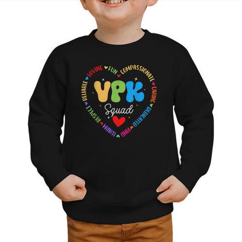 VPK Squad First Day Of VPK Back To School Graphic Toddler Sweatshirt - Savourry