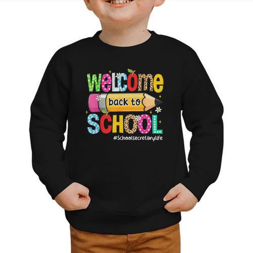 Welcome Back To School School Secretary Life Leopard Graphic Toddler Sweatshirt - Savourry