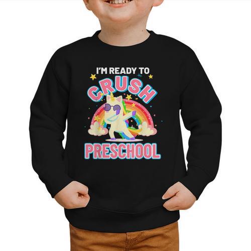 Welcome Back To School Unicorn Crushing Preschool Graphic Toddler Sweatshirt - Savourry