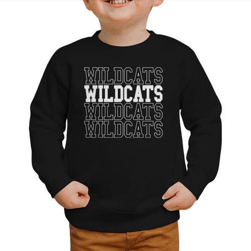 Wildcats School Spirit Team Back To School Graphic Toddler Sweatshirt - Savourry