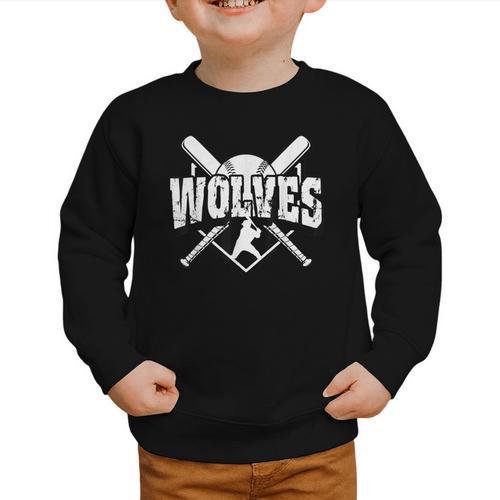 Wolves Baseball Back To School Spirit Graphic Toddler Sweatshirt - Savourry