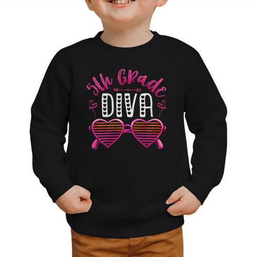 Women's 5th Grade Diva Back To School Fifth Grade For Girls Graphic Toddler Sweatshirt - Savourry