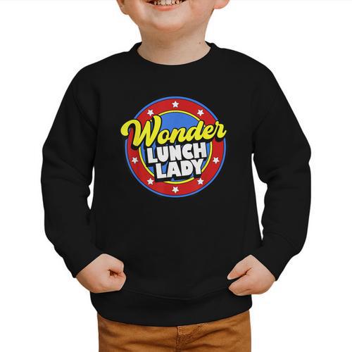 Wonder Lunch Lady Super Woman Power Superhero Back To School Graphic Toddler Sweatshirt - Savourry