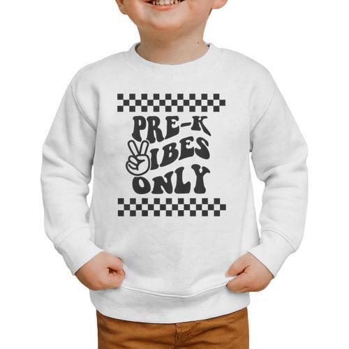 1st Day Of Prek Vibes Only Girls Back To School Pre K Boys Graphic Toddler Sweatshirt - Savourry