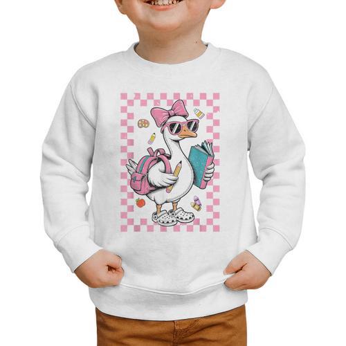 Back To School Goose First Day Of School Boy Girl Graphic Toddler Sweatshirt - Savourry