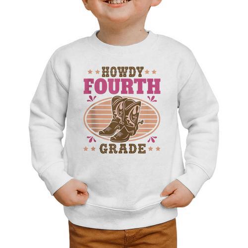 Back To School Howdy Fourth Grade Girls Graphic Toddler Sweatshirt - Savourry